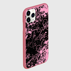 Чехол iPhone 11 Pro матовый Блэкпинк - автографы, цвет: 3D-малиновый — фото 2