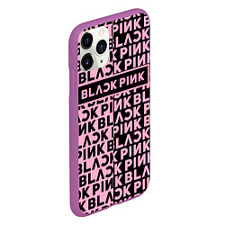 Чехол iPhone 11 Pro матовый Blackpink - pink text, цвет: 3D-фиолетовый — фото 2