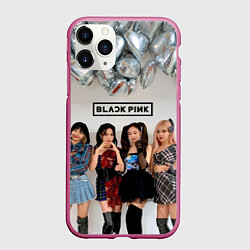 Чехол iPhone 11 Pro матовый Blackpink girls, цвет: 3D-малиновый