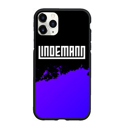 Чехол iPhone 11 Pro матовый Lindemann purple grunge, цвет: 3D-черный
