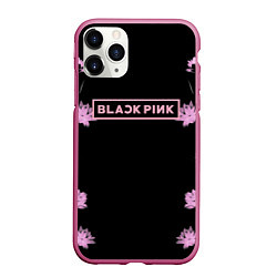 Чехол iPhone 11 Pro матовый Blackpink - flowers, цвет: 3D-малиновый