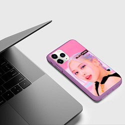 Чехол iPhone 11 Pro матовый Роуз блэкпинк, цвет: 3D-фиолетовый — фото 2