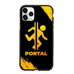 Чехол iPhone 11 Pro матовый Portal - gold gradient, цвет: 3D-черный