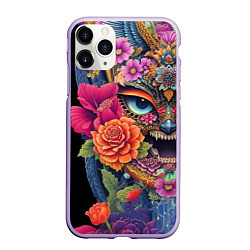 Чехол iPhone 11 Pro матовый Irezumi - Japan - tattoo, цвет: 3D-светло-сиреневый