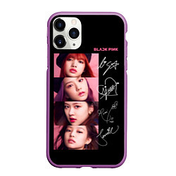 Чехол iPhone 11 Pro матовый Blackpink Autographs, цвет: 3D-фиолетовый