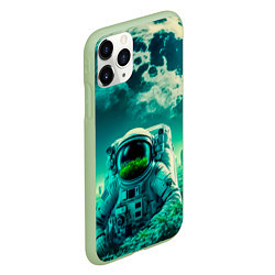 Чехол iPhone 11 Pro матовый Астронавт на зеленой планете, цвет: 3D-салатовый — фото 2