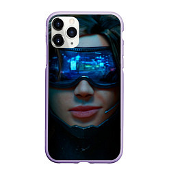 Чехол iPhone 11 Pro матовый Cybergirl, цвет: 3D-светло-сиреневый