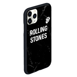 Чехол iPhone 11 Pro матовый Rolling Stones glitch на темном фоне: символ сверх, цвет: 3D-черный — фото 2