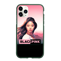 Чехол iPhone 11 Pro матовый Солистка Blackpink, цвет: 3D-темно-зеленый