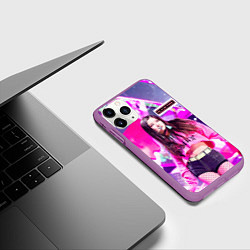 Чехол iPhone 11 Pro матовый Rose Blackpink, цвет: 3D-фиолетовый — фото 2