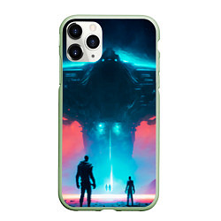 Чехол iPhone 11 Pro матовый Инопланетное вторжение, цвет: 3D-салатовый