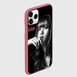 Чехол iPhone 11 Pro матовый Blackpink Lisa in leather jacket, цвет: 3D-малиновый — фото 2