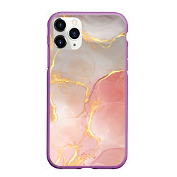 Чехол iPhone 11 Pro матовый Texture and glitter, цвет: 3D-фиолетовый