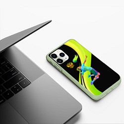 Чехол iPhone 11 Pro матовый Волейбол Россия, цвет: 3D-салатовый — фото 2
