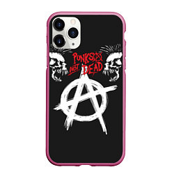 Чехол iPhone 11 Pro матовый Punks not dead - анархия, цвет: 3D-малиновый