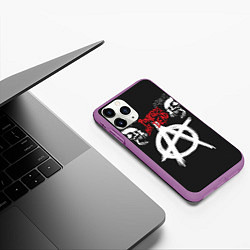 Чехол iPhone 11 Pro матовый Punks not dead - анархия, цвет: 3D-фиолетовый — фото 2