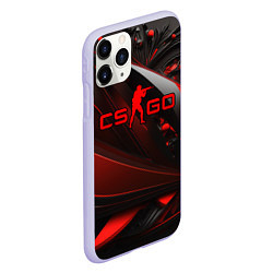 Чехол iPhone 11 Pro матовый CS GO red and black, цвет: 3D-светло-сиреневый — фото 2