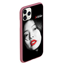 Чехол iPhone 11 Pro матовый Blackpink Jennie Red lips, цвет: 3D-малиновый — фото 2