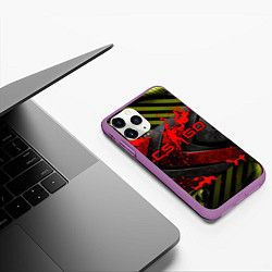 Чехол iPhone 11 Pro матовый CS GO red logo, цвет: 3D-фиолетовый — фото 2