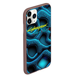 Чехол iPhone 11 Pro матовый Cyberpunk 2077 phantom liberty blue abstract, цвет: 3D-коричневый — фото 2