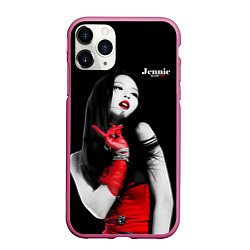 Чехол iPhone 11 Pro матовый Blackpink Jennie Red dress, цвет: 3D-малиновый