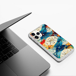 Чехол iPhone 11 Pro матовый Geometric mosaic, цвет: 3D-белый — фото 2
