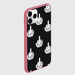 Чехол iPhone 11 Pro матовый С факами на английском - паттерн, цвет: 3D-малиновый — фото 2