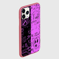 Чехол iPhone 11 Pro матовый Dead inside purple black, цвет: 3D-малиновый — фото 2