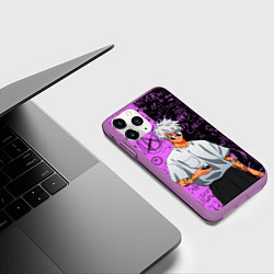 Чехол iPhone 11 Pro матовый Модный Сатору Годжо - Магическая битва, цвет: 3D-фиолетовый — фото 2