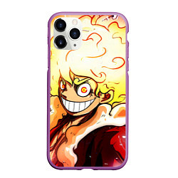 Чехол iPhone 11 Pro матовый Луффи 5 гир бог Ника - One Piece, цвет: 3D-фиолетовый