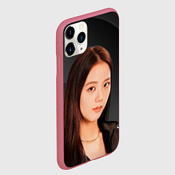 Чехол iPhone 11 Pro матовый Блэкпинк Джису, цвет: 3D-малиновый — фото 2