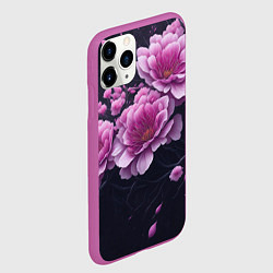 Чехол iPhone 11 Pro матовый Ветки цветущей розовой сакуры, цвет: 3D-фиолетовый — фото 2