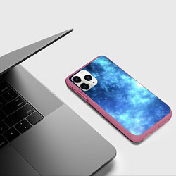 Чехол iPhone 11 Pro матовый Яркие звёзды в космосе, цвет: 3D-малиновый — фото 2