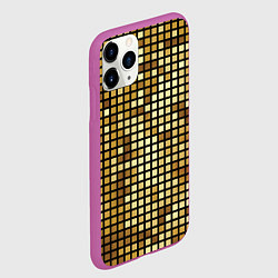 Чехол iPhone 11 Pro матовый Золотая мозаика, поверхность диско шара, цвет: 3D-фиолетовый — фото 2