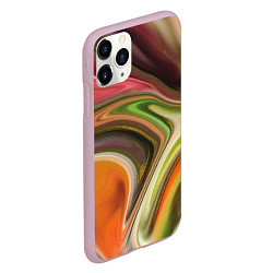 Чехол iPhone 11 Pro матовый Waves colors, цвет: 3D-розовый — фото 2