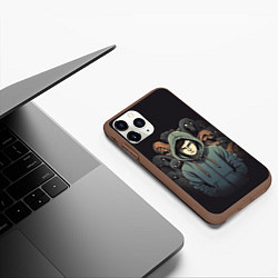 Чехол iPhone 11 Pro матовый Крик страха, цвет: 3D-коричневый — фото 2