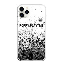 Чехол iPhone 11 Pro матовый Poppy Playtime glitch на светлом фоне: символ свер, цвет: 3D-белый