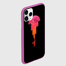 Чехол iPhone 11 Pro матовый Творческий город, цвет: 3D-фиолетовый — фото 2