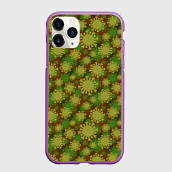 Чехол iPhone 11 Pro матовый Вирус - камуфляж, цвет: 3D-фиолетовый