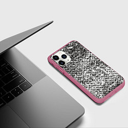 Чехол iPhone 11 Pro матовый Black white style, цвет: 3D-малиновый — фото 2