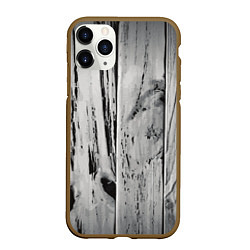 Чехол iPhone 11 Pro матовый Grey wood, цвет: 3D-коричневый