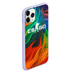 Чехол iPhone 11 Pro матовый Cs Go Logo Color, цвет: 3D-светло-сиреневый — фото 2