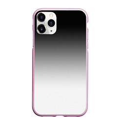 Чехол iPhone 11 Pro матовый Black and white gradient, цвет: 3D-розовый