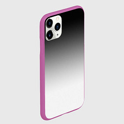 Чехол iPhone 11 Pro матовый Black and white gradient, цвет: 3D-фиолетовый — фото 2