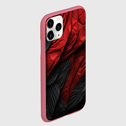 Чехол iPhone 11 Pro матовый Red black texture, цвет: 3D-малиновый — фото 2