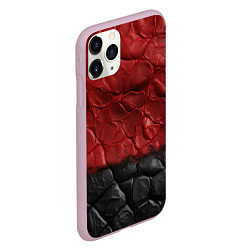 Чехол iPhone 11 Pro матовый Черная красная текстура, цвет: 3D-розовый — фото 2