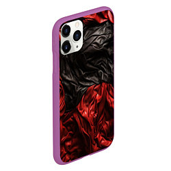 Чехол iPhone 11 Pro матовый Black red texture, цвет: 3D-фиолетовый — фото 2