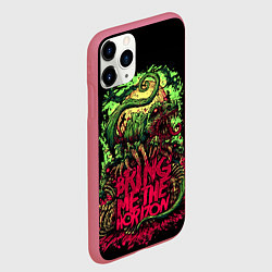 Чехол iPhone 11 Pro матовый Bring me the horizon dinosaurs, цвет: 3D-малиновый — фото 2