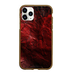 Чехол iPhone 11 Pro матовый Текстура красная кожа, цвет: 3D-коричневый