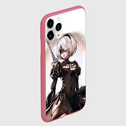 Чехол iPhone 11 Pro матовый Nier: Automata - 2B TechnoBlade, цвет: 3D-малиновый — фото 2